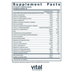Close-up of methylated multivitamin capsules in bottle