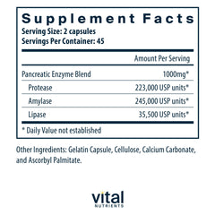 Pancreatic enzymes capsules bottle