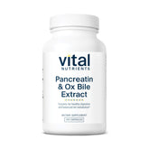 Bottle of Vital Nutrients Pancreatin & Ox Bile Extract 500mg with 120 capsules