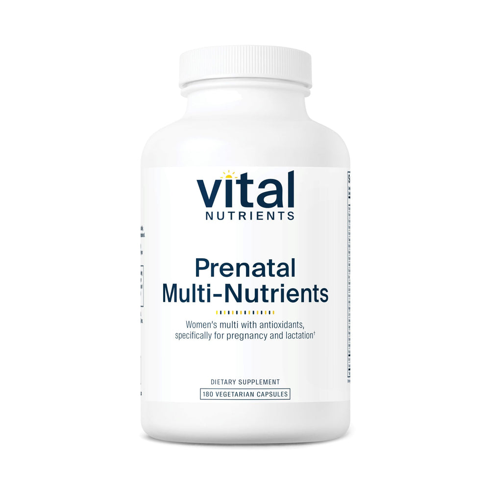 Vital Nutrients PreNatal Multi-Nutrients bottle front for prenatal nutrition support.