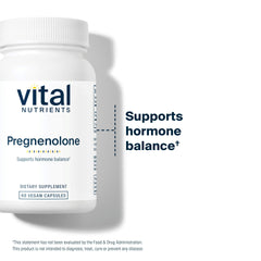 Vital Nutrients logo and Pregnenolone product packaging