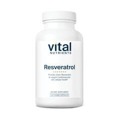 Vital Nutrients Resveratrol bottle with 120 capsules