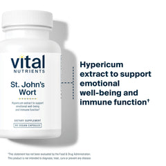 Product shot of Vital Nutrients St John's Wort 600mg – 90 capsules