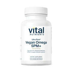 Vital Nutrients Ultra Pure Vegan Omega SPM+ bottle on a white background