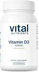 Vital Nutrients Vitamin D 5000 IU D3 supplement label