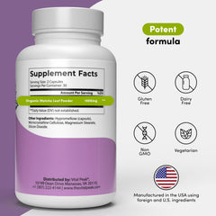 Back view showing supplement facts
