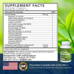 Close-up of Vital Plan Active Enzymes bottle