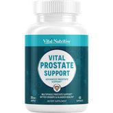 Vital Prostate Support bottle label featuring saw palmetto and zinc