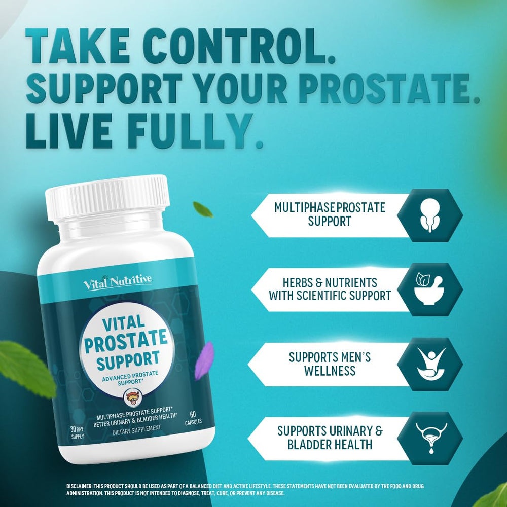 Close-up of Vital Prostate Support capsules