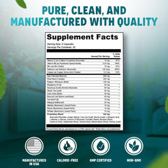 Non-GMO, gluten-free, USA-made GMP-certified facility badge