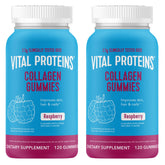Vital Proteins Collagen Gummies Raspberry bottle showing 120 count per bottle in a 2 pack