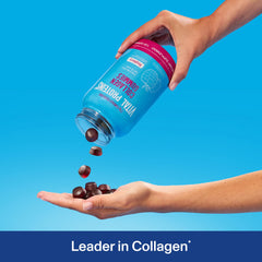 Close up of raspberry flavored collagen gummies