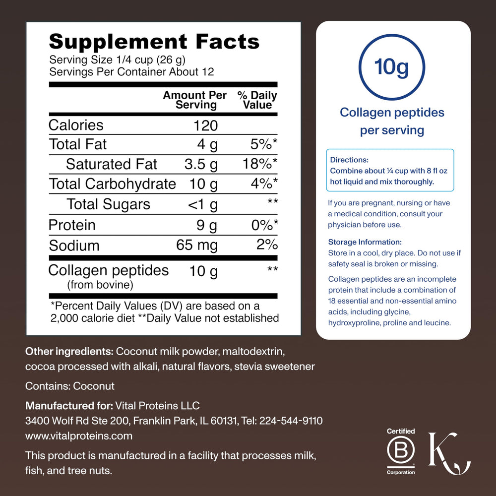 Vital Proteins Collagen Peptides Mocha Coffee Creamer packaging close-up