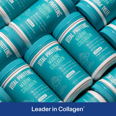 Close-up of canister with scoop and powder