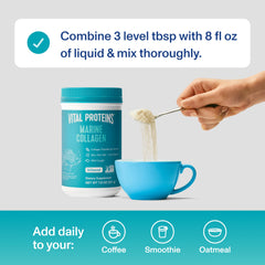 Collagen powder stirred into a smoothie