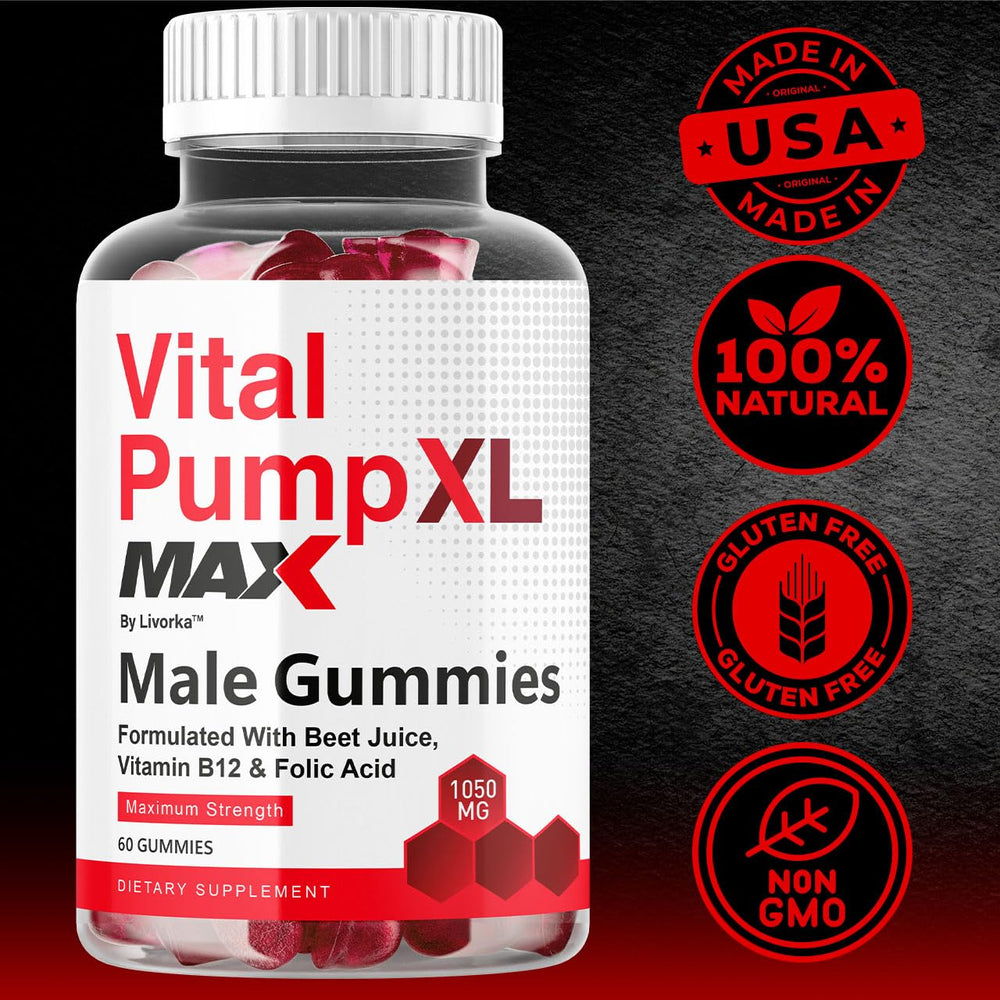 Vital Pump XL Max Gummies bottle showing 60-count