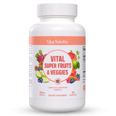 Vital Super Fruits & Veggies bottle with label on white background