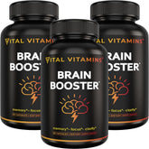 Vital Vitamins Brain Booster 3-pack bottle packaging