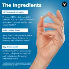 Capsules showing amino acid blend inside multivitamin