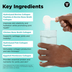 Collagen powder dissolving in water