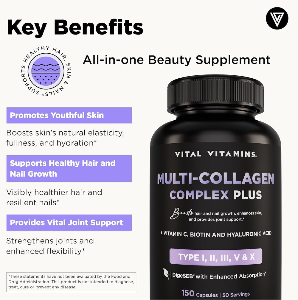 Ingredients highlight: collagen types I, II, III, V, X with vitamin C