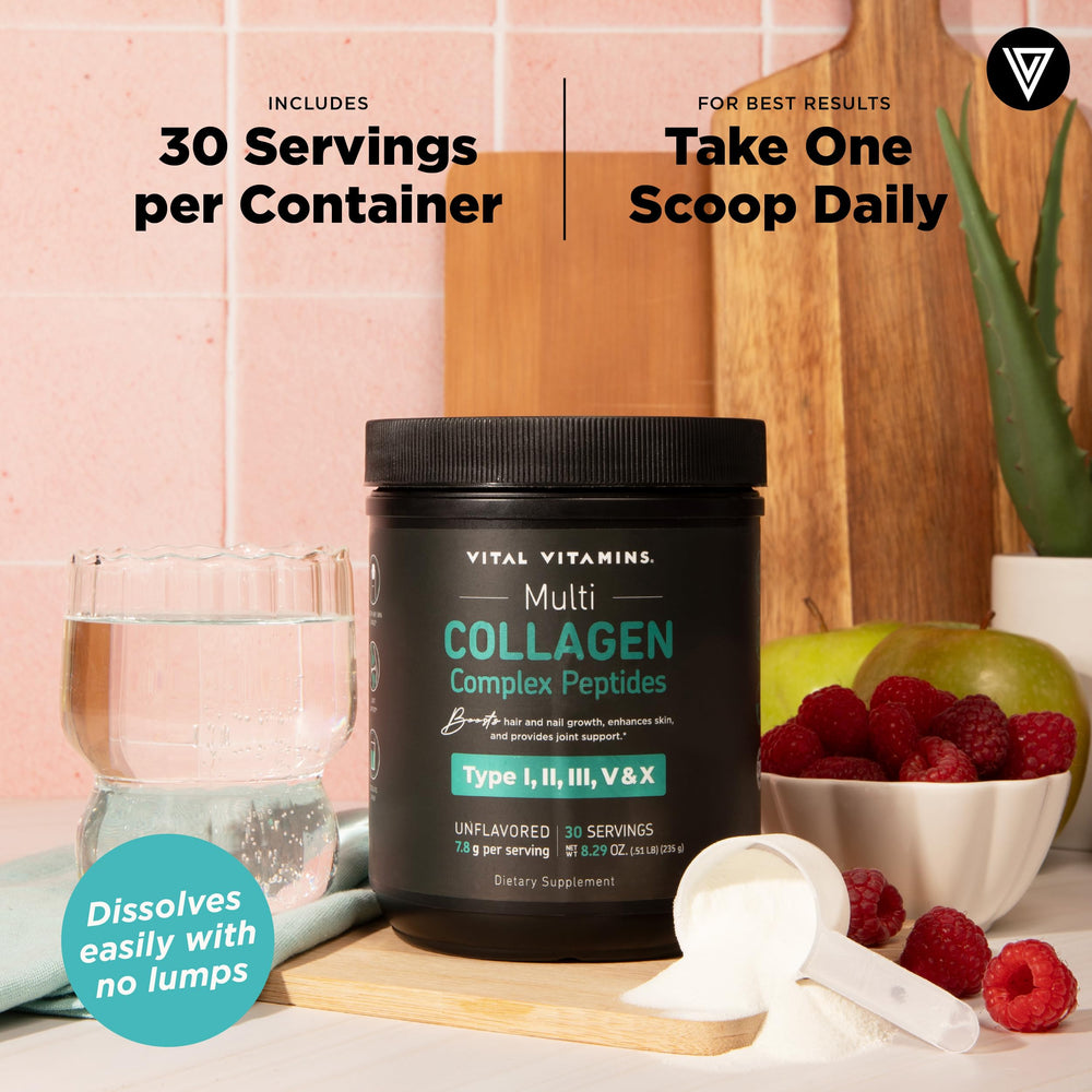 Ingredients panel for Vital Vitamins Multi Collagen Peptides Powder