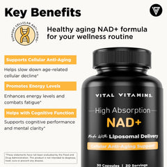 NAD+ energy boost illustration for Vital Vitamins