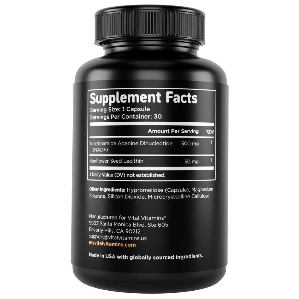 Non-GMO, soy-free, keto-friendly NAD+ supplement