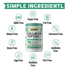 Nutrition facts panel of Vitalibre Collagen Peptides