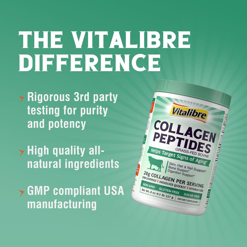 Close-up of unflavored collagen powder