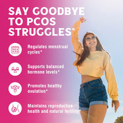 Hormone balance and ovarian support concept on product packaging