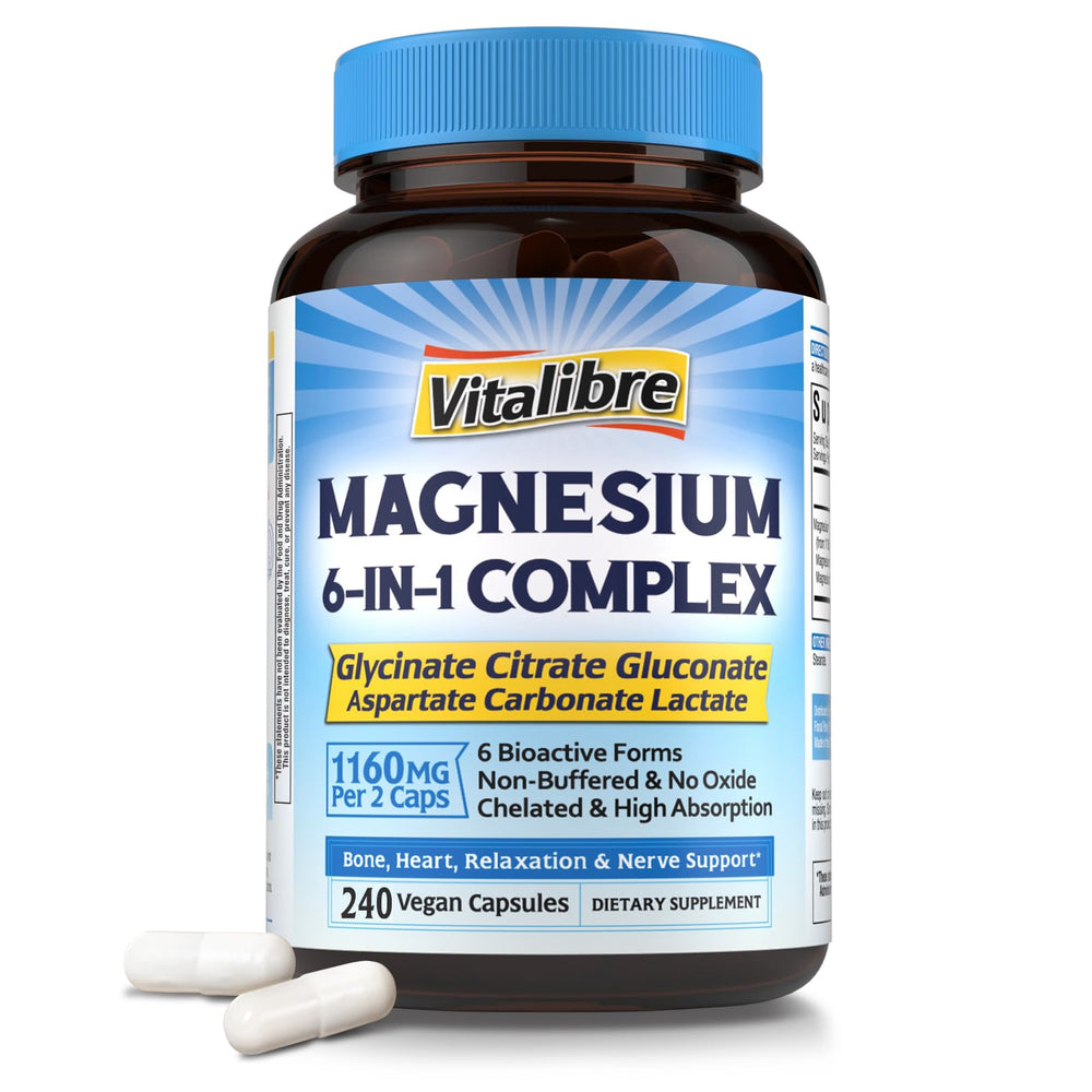 Vitalibre Magnesium 6-in-1 label artwork