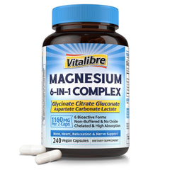 Vitalibre Magnesium 6-in-1 label artwork