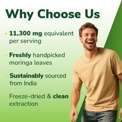 Antioxidants and nutrients infographic from moringa ingredients