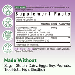 Non-GMO Vitalibre oregano oil with black seed oil