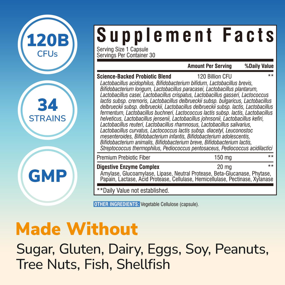 Front view of Vitalibre Probiotics bottle