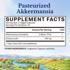 Label showing 2 Billion TFU of Akkermansia muciniphila