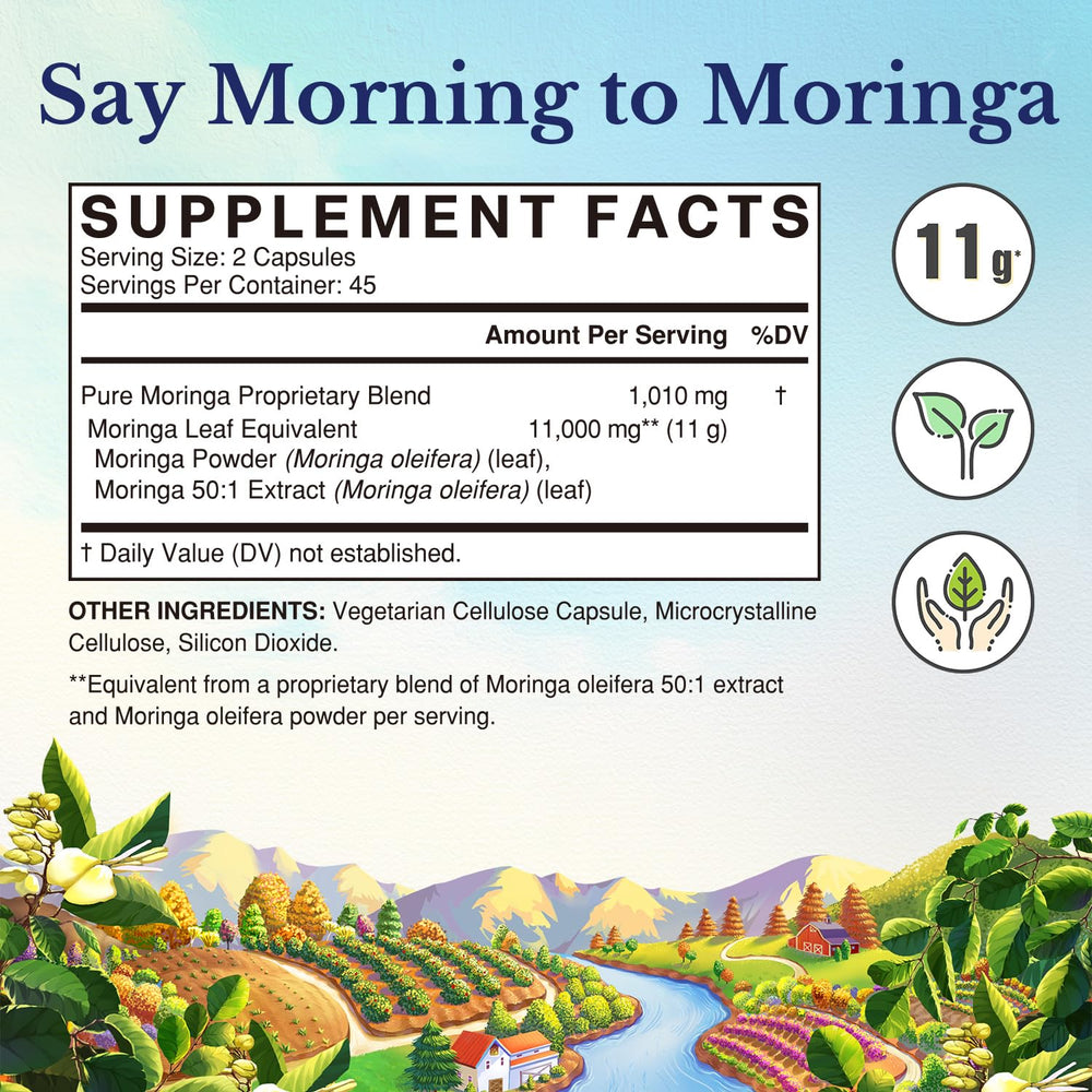 Vitalitown Moringa Capsules bottle close-up