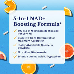 Close-up of Nicotinamide Riboside NR ingredient on label
