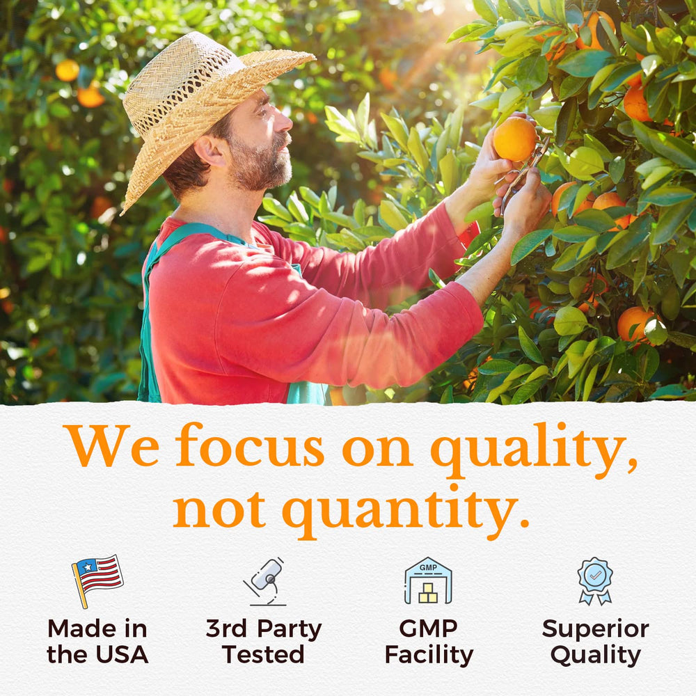 Made in USA label on supplement bottle