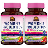Vitalitown Women's Probiotics bottle and packaging showing 120B CFU and 30 strains