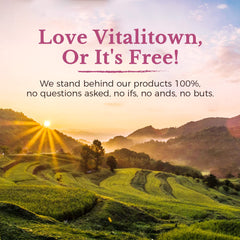 Healthy woman holding Vitalitown probiotics bottle