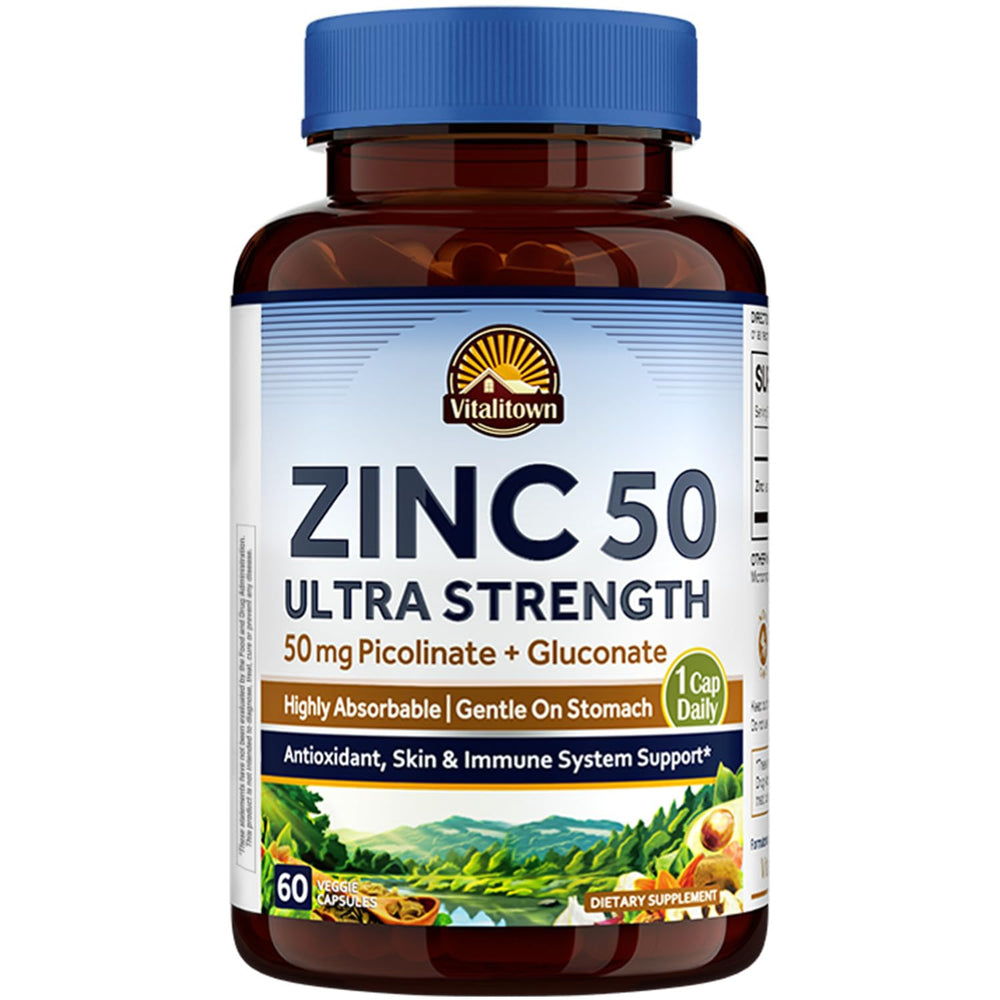 Bottle of Vitalitown Chelated Zinc 50 mg