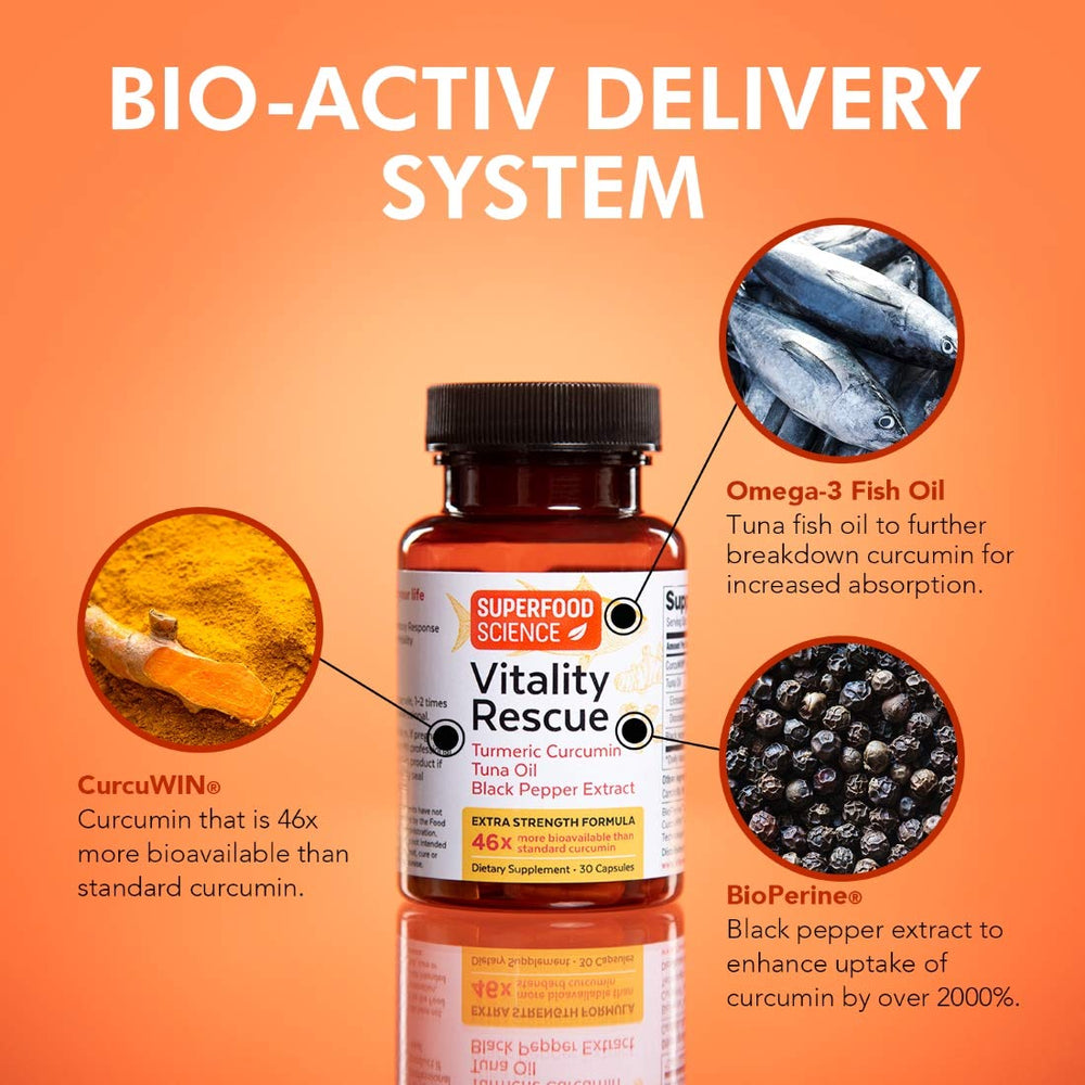 Omega-3 fish oil and turmeric blend capsules