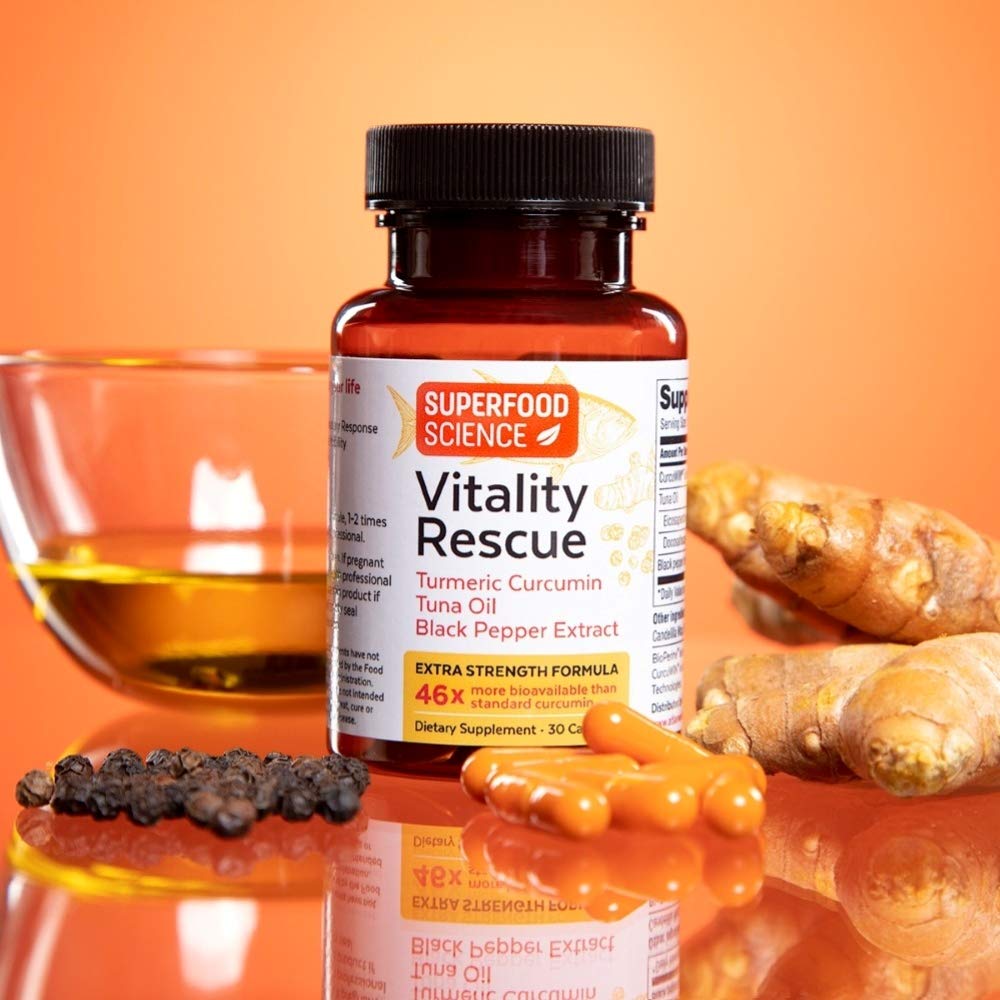 Post-workout recovery concept with omega-3 and turmeric