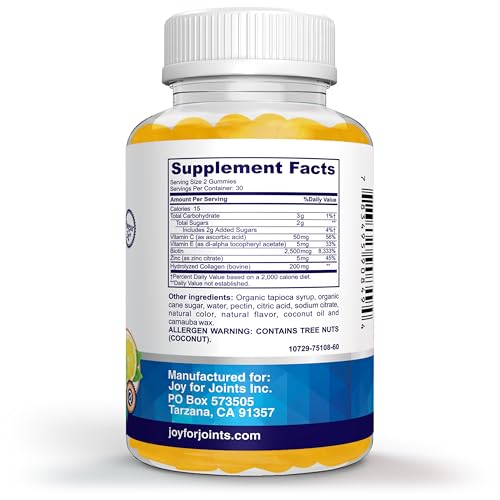 Biotin 2500mcg and collagen gummies – 60 count