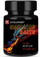 VitalXpark salts jar closeup for a rapid pre-workout energy boost.