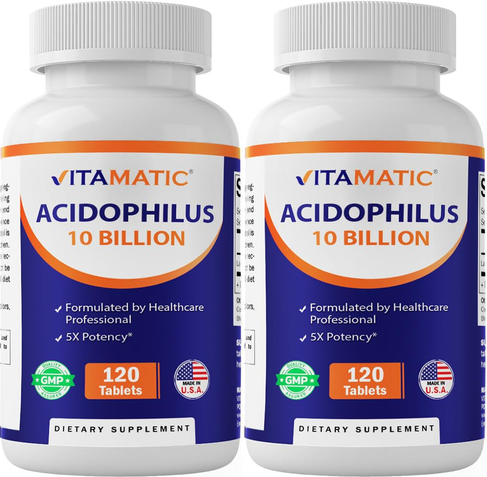 Vitamatic Acidophilus Probiotic two-pack bottle front view