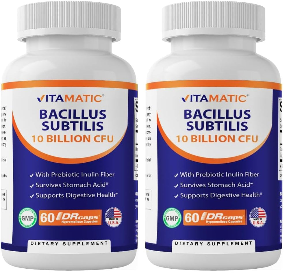 Vitamatic Bacillus Subtilis DR Capsule bottle front view