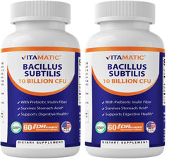 Vitamatic Bacillus Subtilis DR Capsule bottle front view